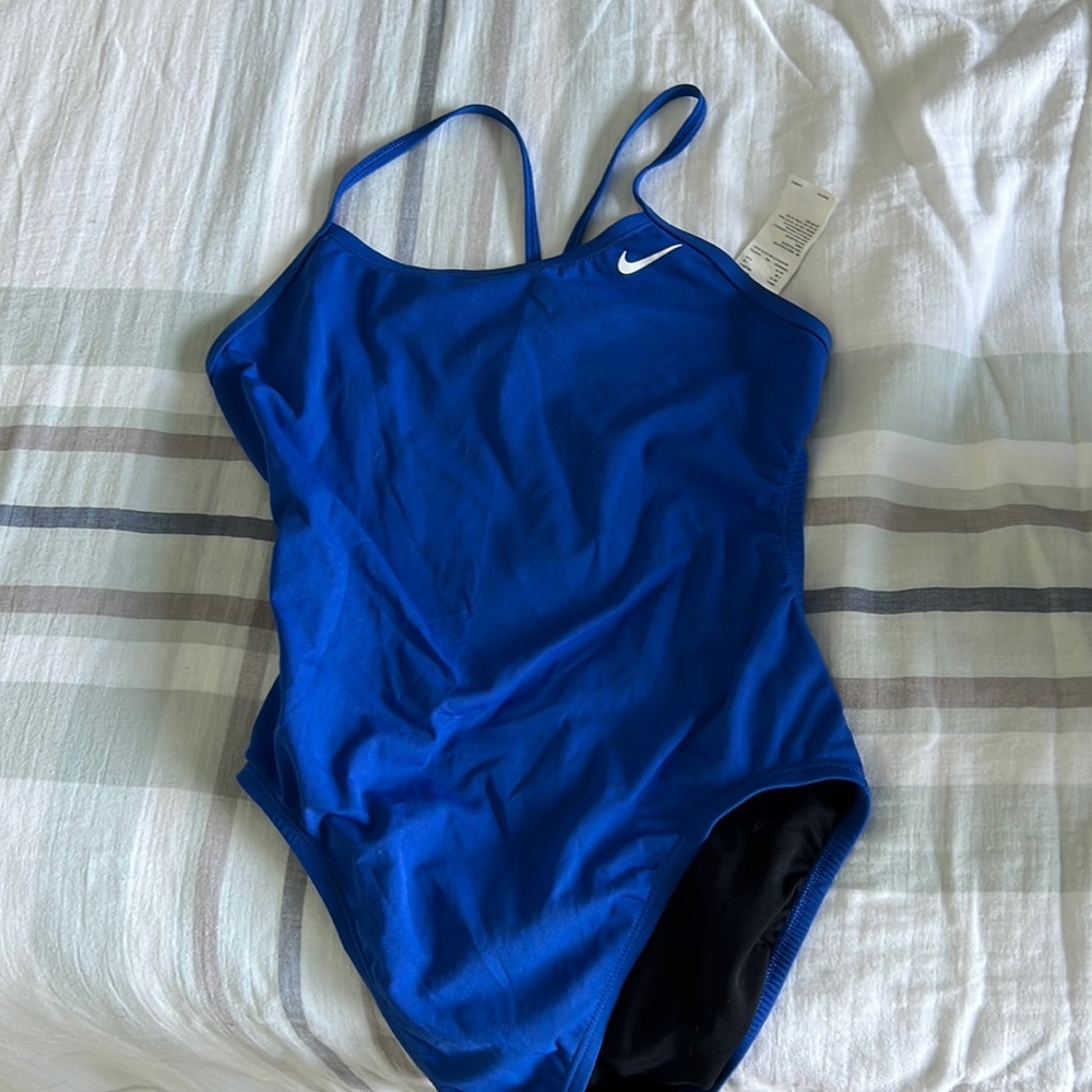 Nike Women's Royal Blue Slim-Strap One-Piece Swimsuit